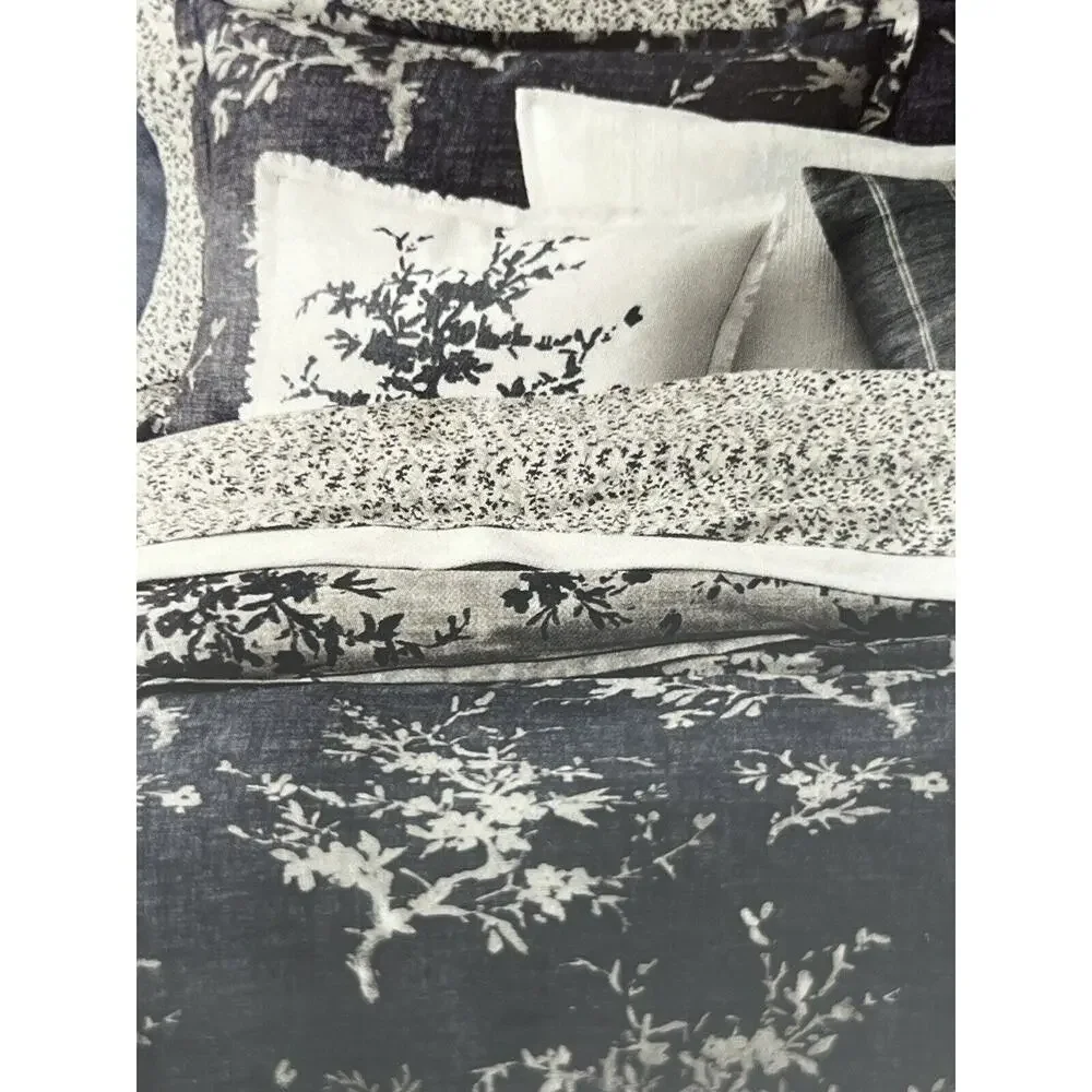 Ralph Lauren Eva Botanical Full Queen Duvet Cover Set 2 Shams Navy Multi SATEEN